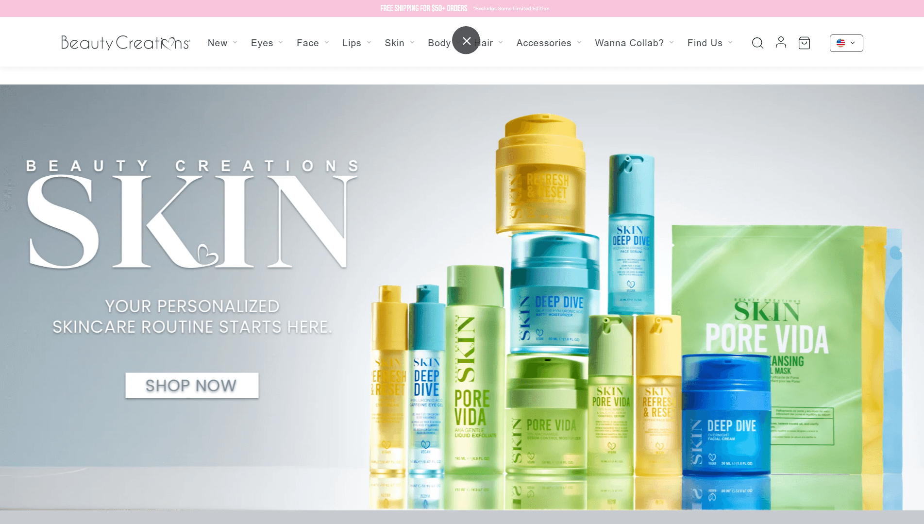 Beauty Creations Desktop View